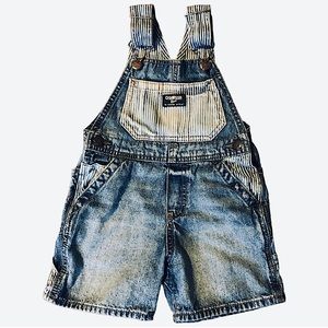 OSH KOSH B’GOSH Railroad Kids Shortall Shorts Overalls - Child Unisex Size 2 T